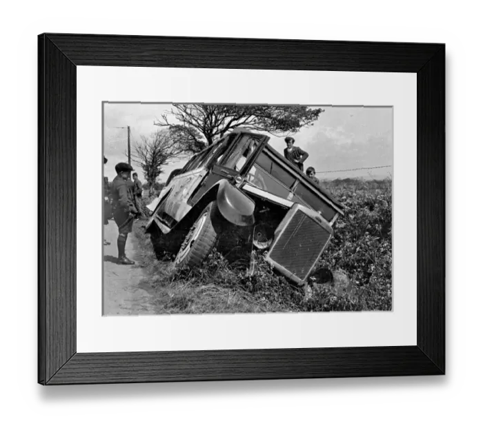 Framed Print : Bus in a ditch Framed Print : Bus in a ditch
