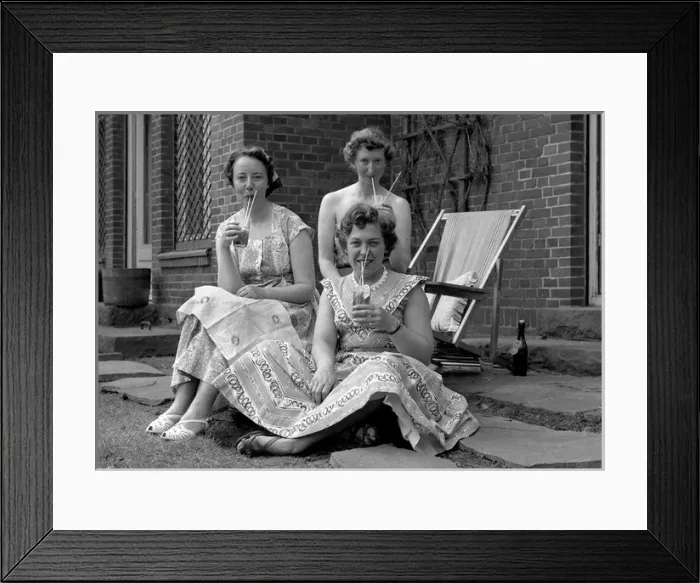 Framed Print : Three women in summer dresses Framed Print : Three women in summer dresses