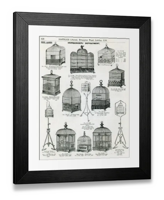 Framed Print : Trade catalogue for bird cages 1911 Framed Print : Trade catalogue for bird cages 1911