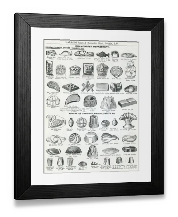 Framed Print : Trade catalogue for savoury and biscuit moulds 1911 Framed Print : Trade catalogue for savoury and biscuit moulds 1911