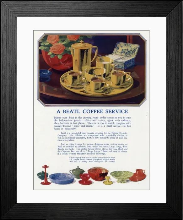 Framed Print : Advert for Beatl coffee service 1930 Framed Print : Advert for Beatl coffee service 1930
