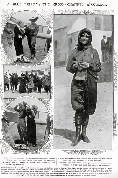 Harriet Quimby getting ready for flight 1912