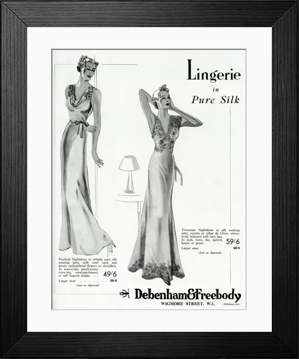 Framed Print : Advert for Debenham & Freebody lingerie 1937 Framed Print : Advert for Debenham & Freebody lingerie 1937