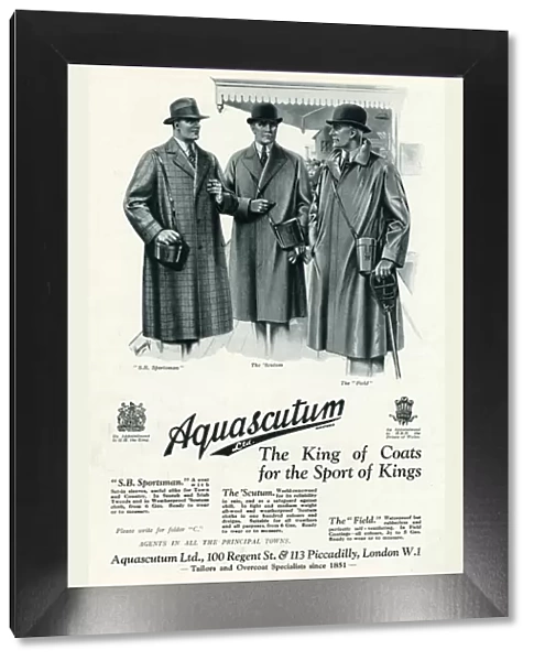 Advert for Aquascutum mens coats 1930