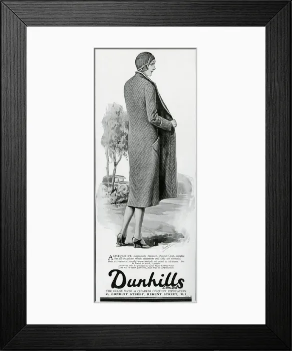Framed Print : Advert for Dunhill women coats 1930 Framed Print : Advert for Dunhill women coats 1930