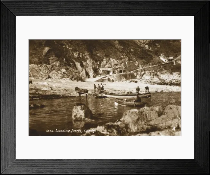Framed Print : Landing stores at Lundy Framed Print : Landing stores at Lundy