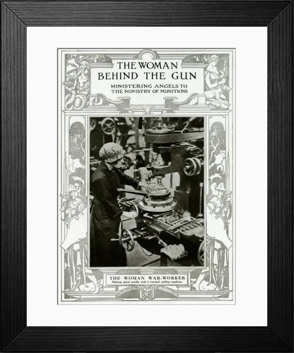 Framed Print : The woman behind the gun 1916 Framed Print : The woman behind the gun 1916