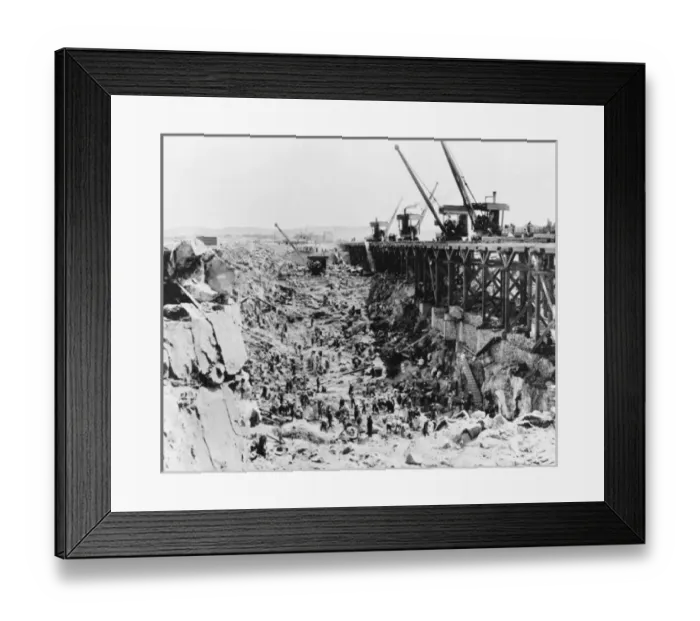 Framed Print : Building the Aswan Dam Framed Print : Building the Aswan Dam