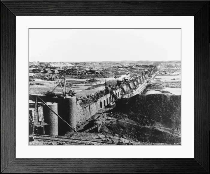 Framed Print : View of Aswan Dam during construction Framed Print : View of Aswan Dam during construction