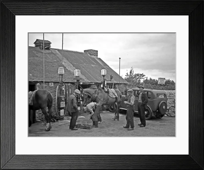 Framed Print : Scene at a petrol station