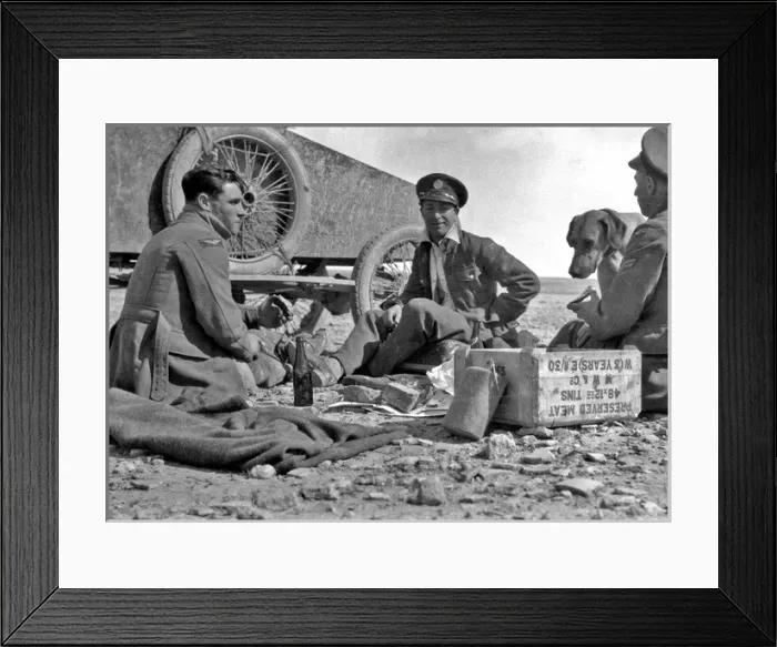 Framed Print : WW1 - Men in uniform having a picnic - Mesoptamian Front? Framed Print : WW1 - Men in uniform having a picnic - Mesoptamian Front?