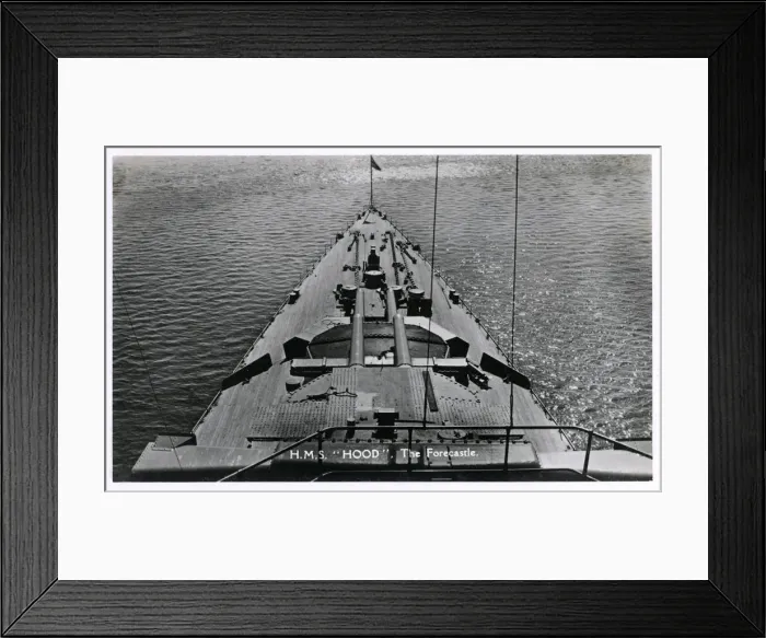 Framed Print : HMS Hood. The forecastle of HMS Hood, battlecruiser Date: C.1931 Framed Print : HMS Hood. The forecastle of HMS Hood, battlecruiser Date: C.1931