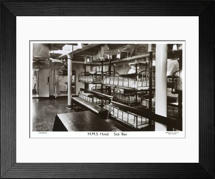 Framed Print : HMS Hood. Sick Bay on HMS Hood, battlecruiser Date: 1930s Framed Print : HMS Hood. Sick Bay on HMS Hood, battlecruiser Date: 1930s