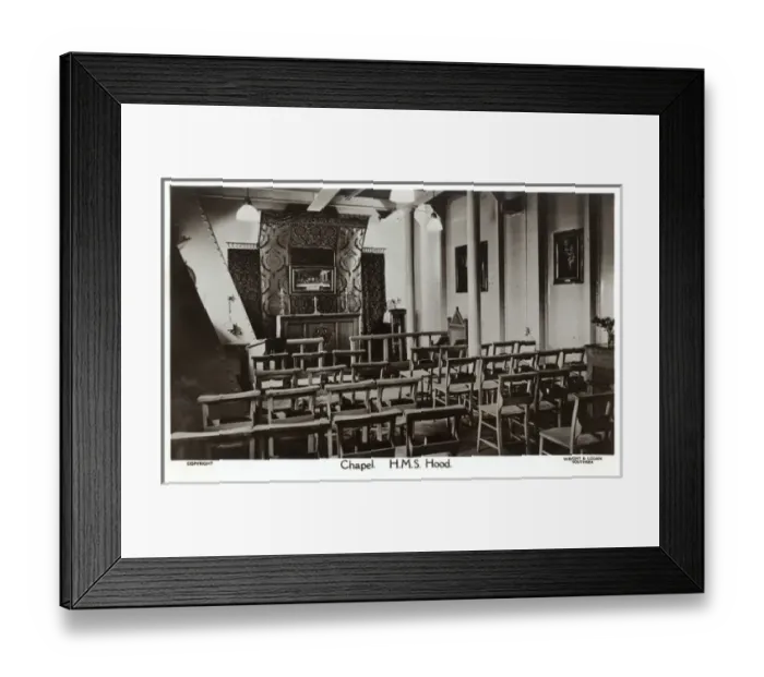 Framed Print : HMS Hood. The Chapel on HMS Hood, battlecruiser Date: 1930s Framed Print : HMS Hood. The Chapel on HMS Hood, battlecruiser Date: 1930s