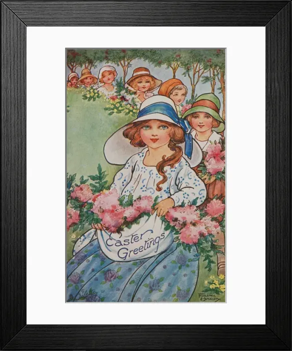 Framed Print : Easter Greetings by Florence Hardy Framed Print : Easter Greetings by Florence Hardy