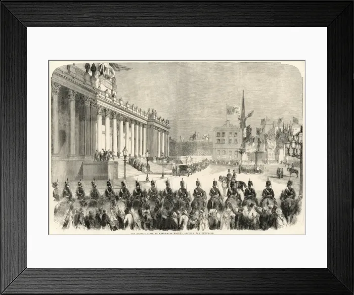 Framed Print : Queen Victoria leaving Leeds Town Hall Framed Print : Queen Victoria leaving Leeds Town Hall