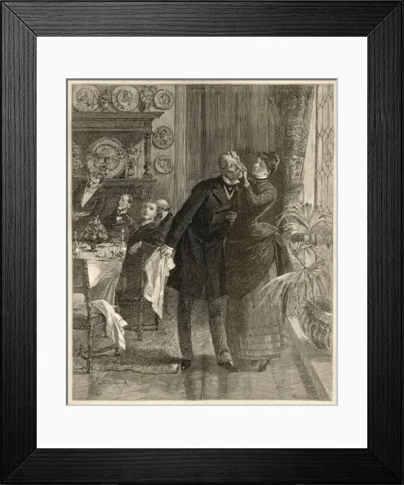 Framed Print : Dinner party disrupted Framed Print : Dinner party disrupted