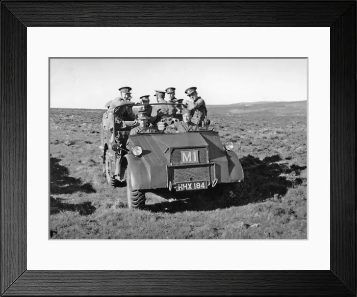 Framed Print : Group of soldiers in a jeep Framed Print : Group of soldiers in a jeep