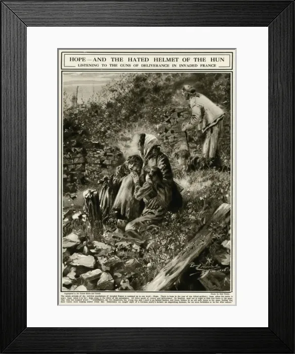 Framed Print : Listening to the guns of deliverance in invaded France 1916 Framed Print : Listening to the guns of deliverance in invaded France 1916