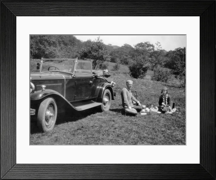 Framed Print : Couple with picnic, Trossachs, Scotland Framed Print : Couple with picnic, Trossachs, Scotland