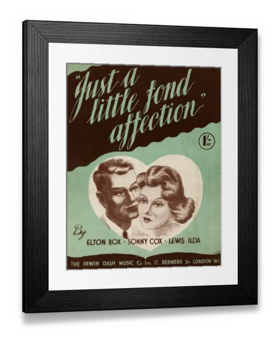 Framed Print : Sheet music cover, Just a Little Fond Affection Framed Print : Sheet music cover, Just a Little Fond Affection