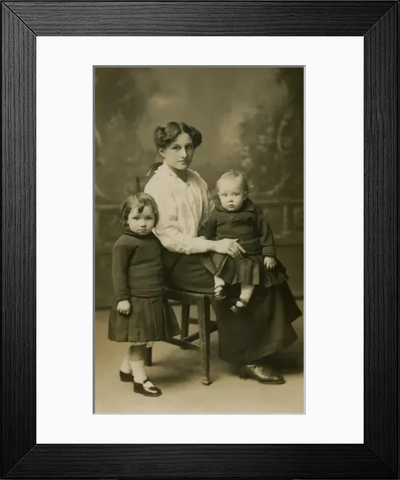 Framed Print : Mother and two small children Framed Print : Mother and two small children