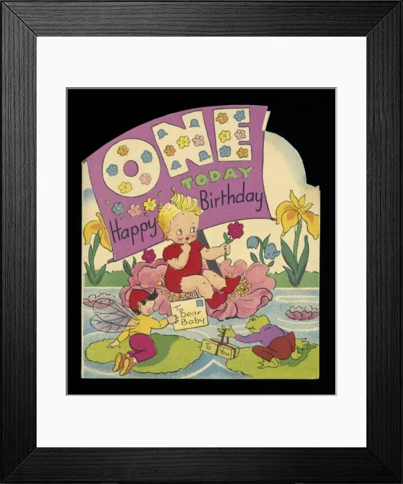 Framed Print : Birthday card, one today Framed Print : Birthday card, one today
