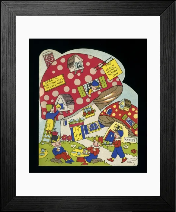 Framed Print : Birthday card, the Many Happy Returns Inn Framed Print : Birthday card, the Many Happy Returns Inn