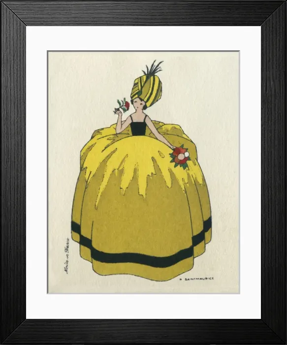 Framed Print : Business card design, woman in yellow dress Framed Print : Business card design, woman in yellow dress
