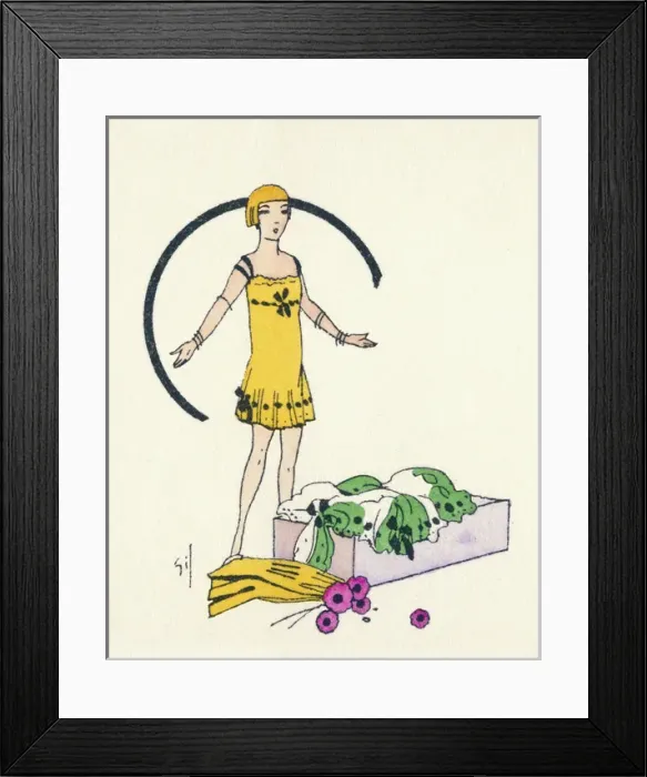 Framed Print : Business card design, woman with clothes Framed Print : Business card design, woman with clothes