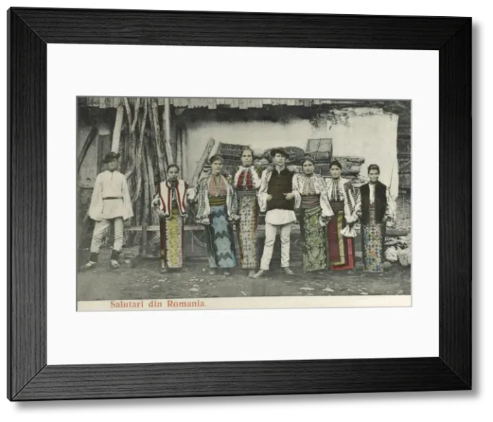 Framed Print : Romanian Villagers - Traditional costume Framed Print : Romanian Villagers - Traditional costume