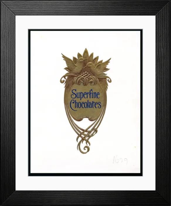 Framed Print : Chocolate box design, Superfine Chocolates