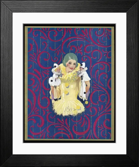 Framed Print : Chocolate box design, Pierrot woman Framed Print : Chocolate box design, Pierrot woman