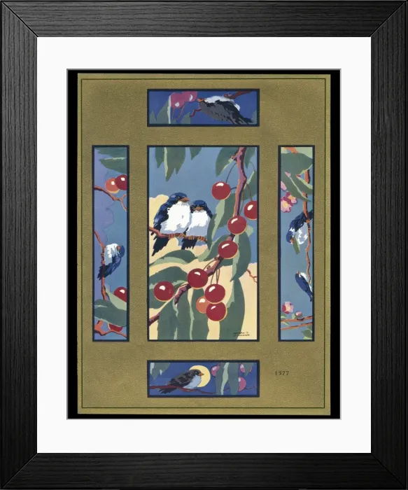 Framed Print : Chocolate box designs, birds on branches Framed Print : Chocolate box designs, birds on branches