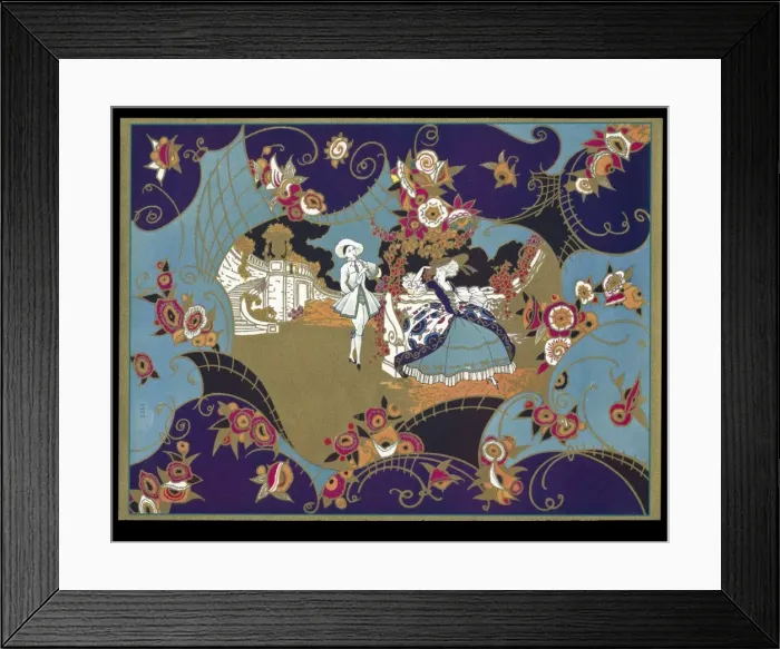 Framed Print : Chocolate box design, couple in a garden Framed Print : Chocolate box design, couple in a garden