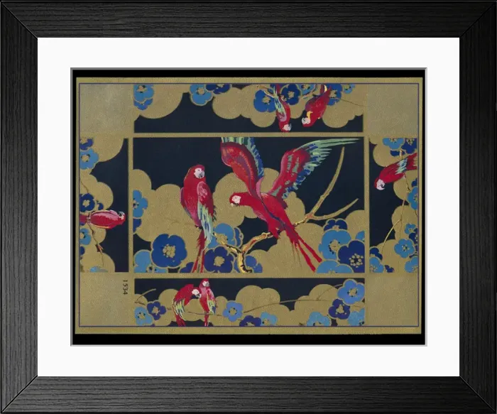 Framed Print : Chocolate box design, red parrots Framed Print : Chocolate box design, red parrots
