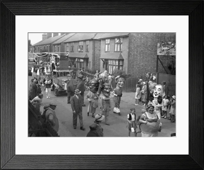 Framed Print : Street parade with people in costume Framed Print : Street parade with people in costume