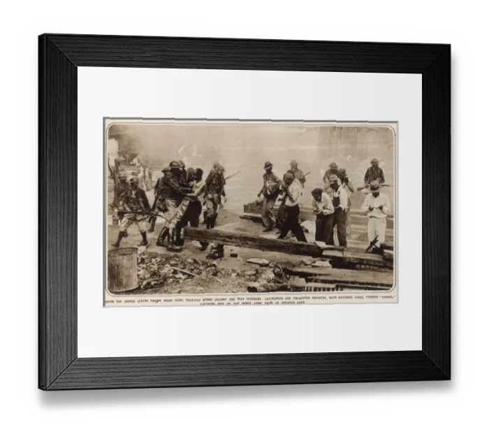 Framed Print : The Bonus Army Camp Destroyed: Use of Tear Gas Framed Print : The Bonus Army Camp Destroyed: Use of Tear Gas