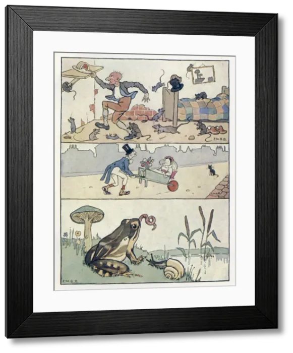 Framed Print : Nursery Rhymes -- three illustrations Framed Print : Nursery Rhymes -- three illustrations
