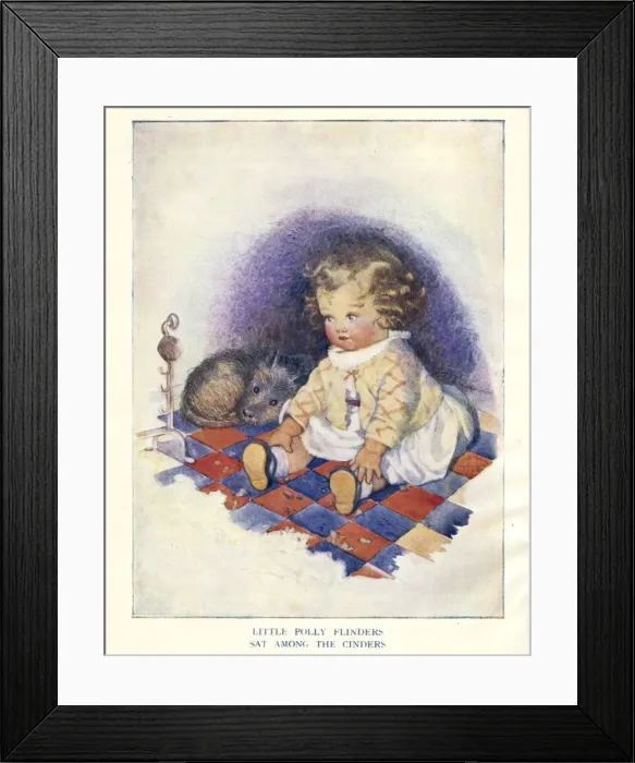 Framed Print : Nursery Rhymes -- Little Polly Flinders Framed Print : Nursery Rhymes -- Little Polly Flinders
