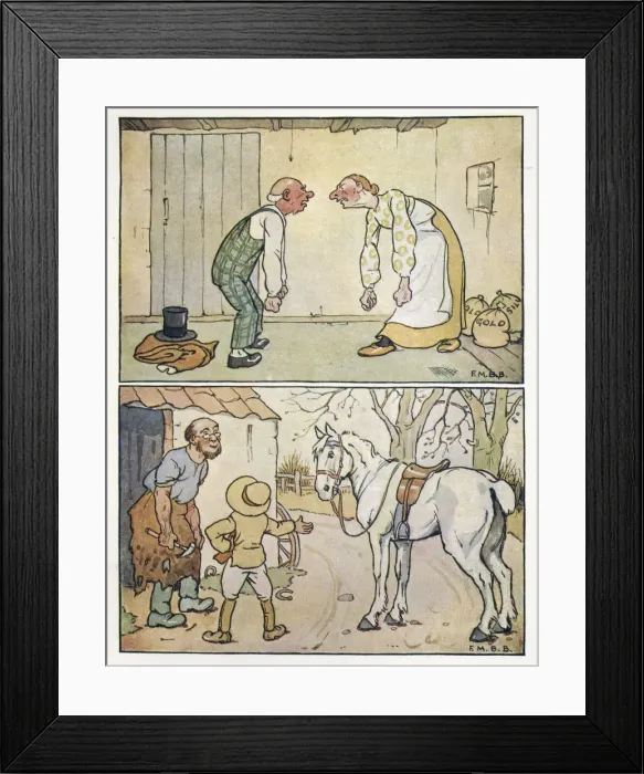 Framed Print : Nursery Rhymes -- couple arguing, blacksmith Framed Print : Nursery Rhymes -- couple arguing, blacksmith