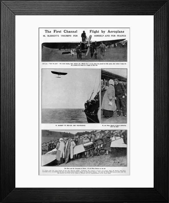 Framed Print : The First Channel Flight by Bleriot Framed Print : The First Channel Flight by Bleriot