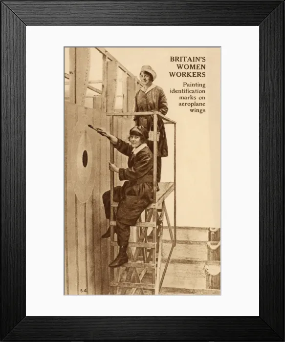 Framed Print : Women painting RAF symbols Framed Print : Women painting RAF symbols