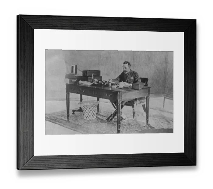 Framed Print : George V working in a tent Framed Print : George V working in a tent