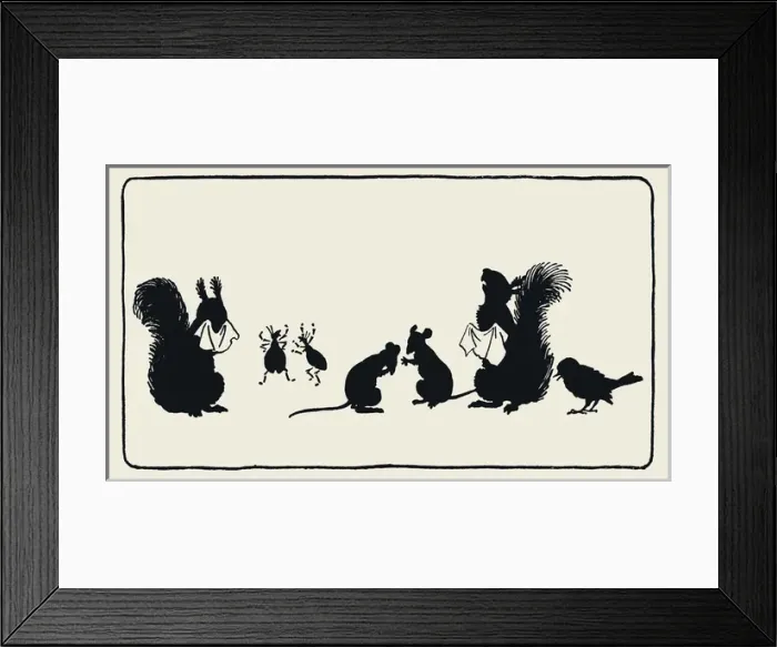 Framed Print : Tickety Tock - Silhouette illustration Framed Print : Tickety Tock - Silhouette illustration