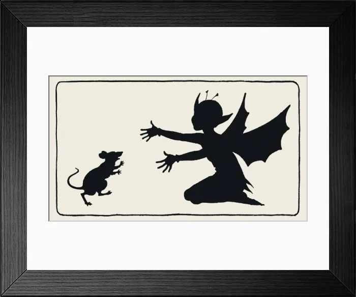 Framed Print : Tickety Tock - Silhouette illustration Framed Print : Tickety Tock - Silhouette illustration