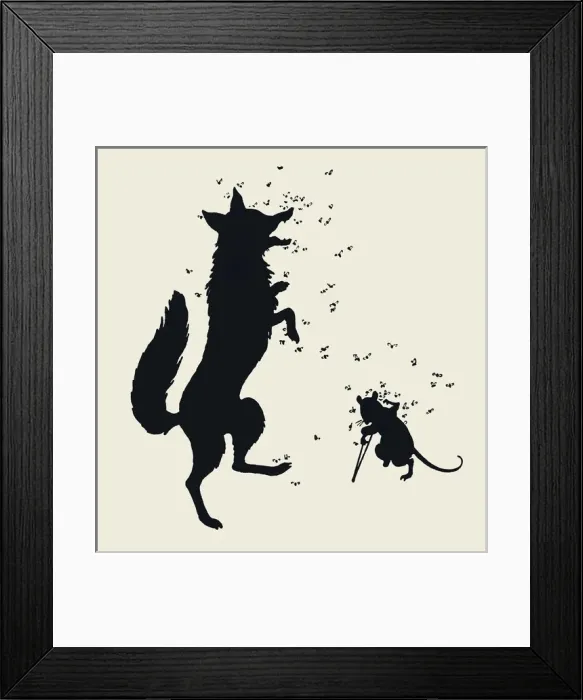 Framed Print : Tickety Tock - Silhouette illustration Framed Print : Tickety Tock - Silhouette illustration