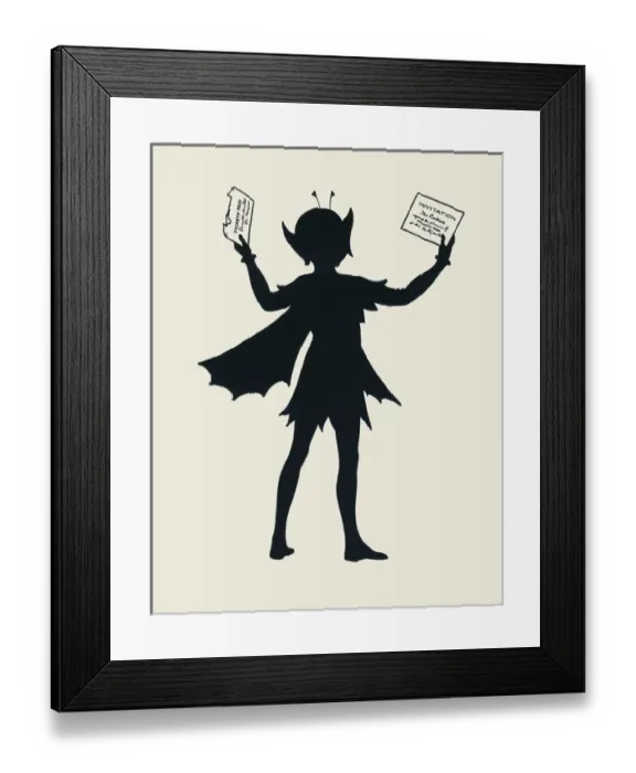 Framed Print : Tickety Tock - Silhouette illustration Framed Print : Tickety Tock - Silhouette illustration