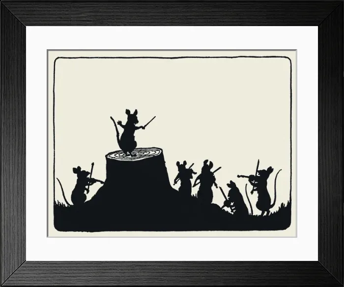 Framed Print : Tickety Tock - Silhouette illustration Framed Print : Tickety Tock - Silhouette illustration
