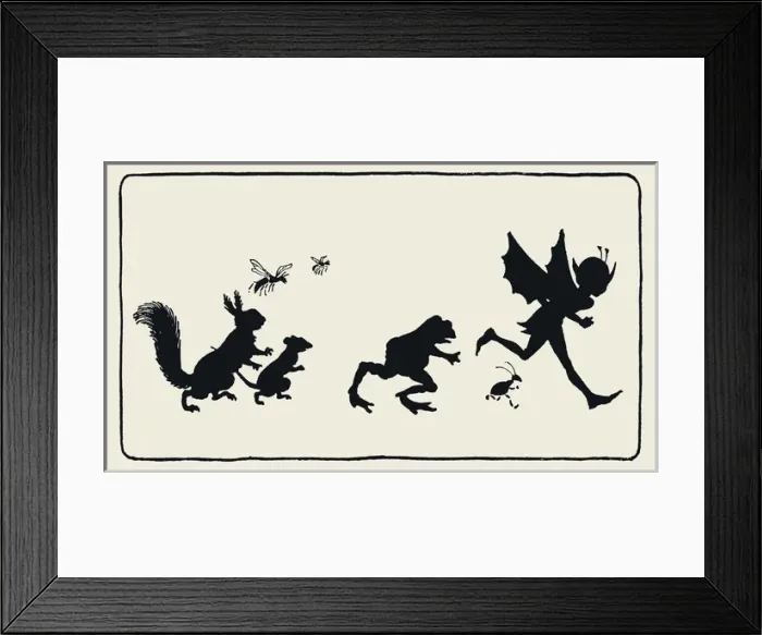 Framed Print : Tickety Tock - Silhouette illustration Framed Print : Tickety Tock - Silhouette illustration